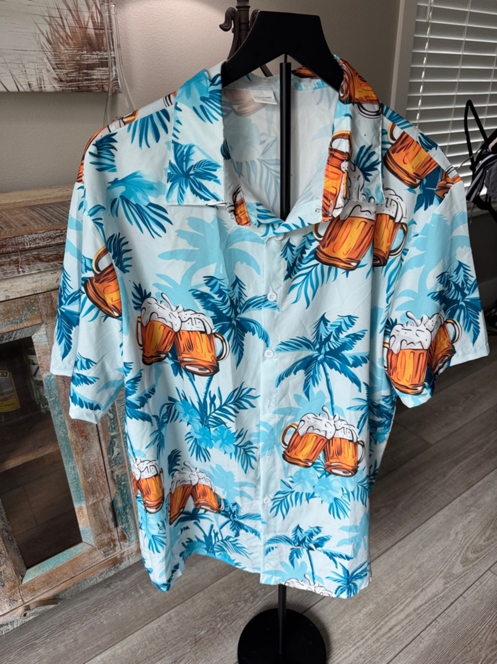 Men’s Button Down Tropical Beer Shirt
